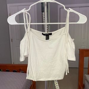 Cold Shoudler (White) Tie Top F21